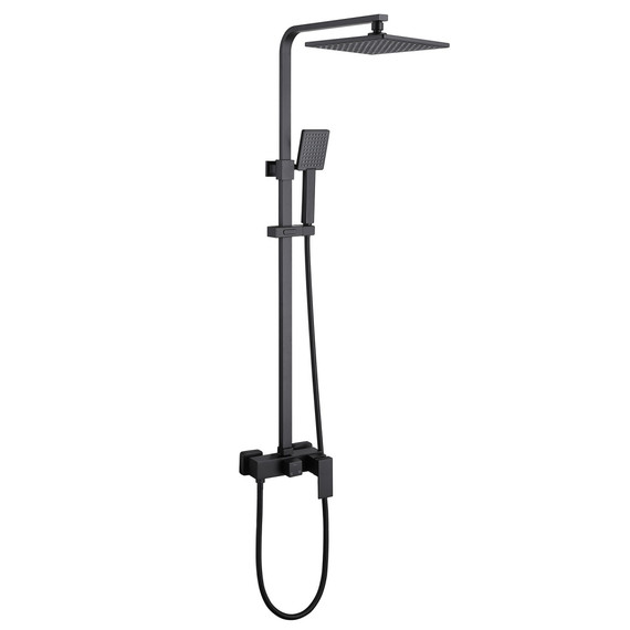 Душевая стойка Abber Daheim AF8220B, черный матовый, Цвет производителя: чёрный матовый -  Душевая стойка Abber Daheim AF8220B, черный матовый, Цвет производителя: чёрный матовый фото