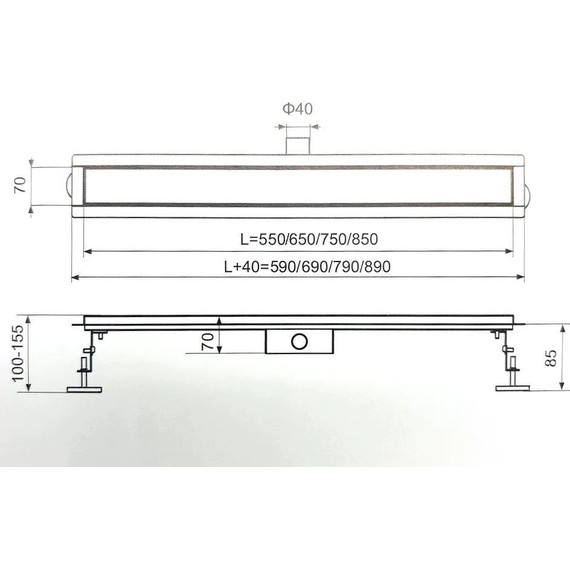 Трап Zeissler BAD415502 55 см, нержавеющая сталь фото 10