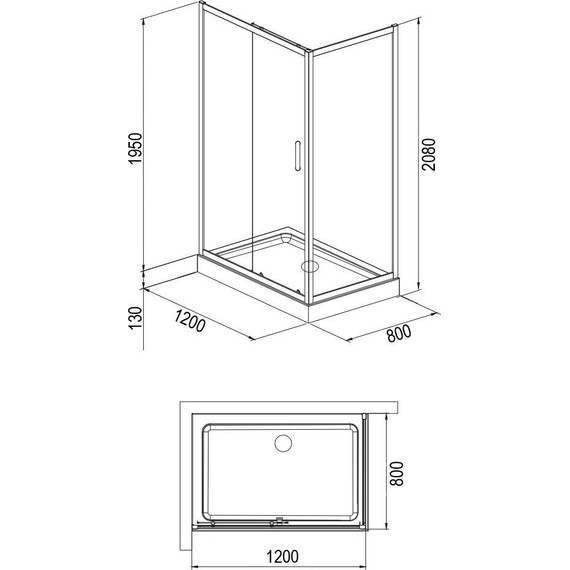 Душевое ограждение Loranto 120x80 см CS-8021S (CS-8706), хром/прозрачное - 3 Душевое ограждение Loranto 120x80 см CS-8021S (CS-8706), хром/прозрачное фото 3