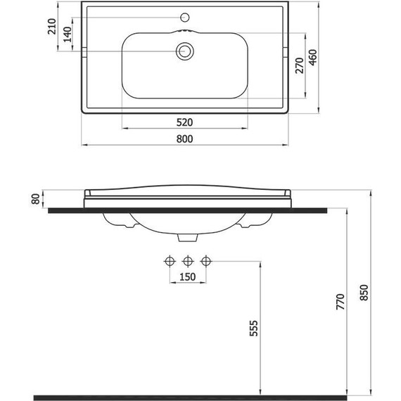 Тумба подвесная с раковиной Cezares GIUBILEO-800-2A-SC-BL 80 см, Bianco Lucido фото 8