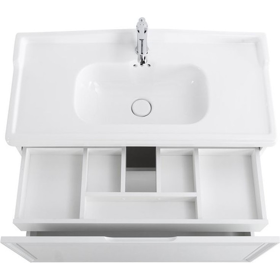 Тумба подвесная с раковиной Cezares GIUBILEO-1000-1C-SO-BL 100 см, Bianco Lucido фото 6