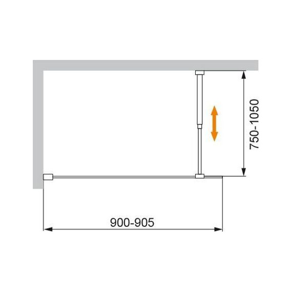 Шторка для ванны Cezares Liberta V-1 90 см (стекло 8 мм), черный/прозрачное фото 3