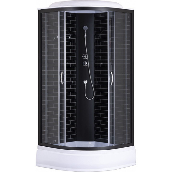 Душевая кабина Loranto 90х90 см CS-6690-25GB 90, черный/серое фото 