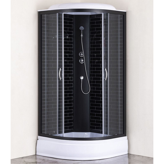 Душевая кабина Loranto 100х100 см CS-6610-25GB 100, черный/серое - 2 Душевая кабина Loranto 100х100 см CS-6610-25GB 100, черный/серое фото 2