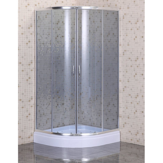 Душевое ограждение Loranto 90x90 см CS-8015GB 90, хром/серое фото 2