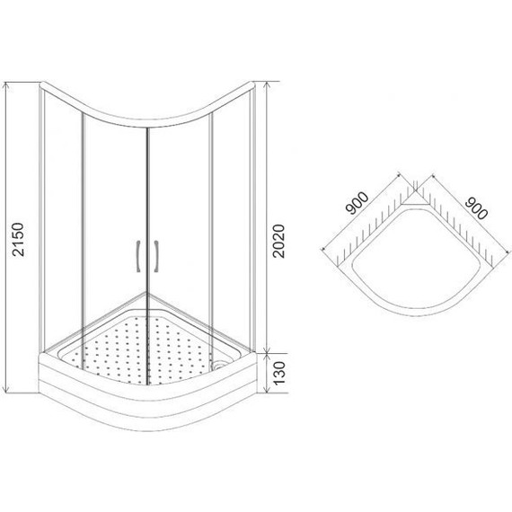 Душевое ограждение Loranto 90x90 см CS-8015GB 90, хром/серое фото 3