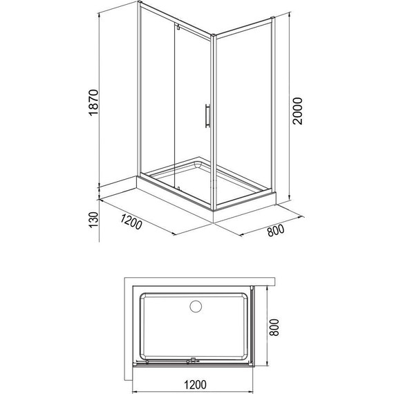Душевое ограждение Loranto 120x80 см CS-6128C 120, хром/прозрачное фото 3