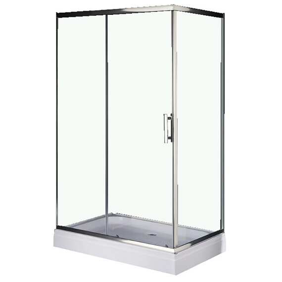 Душевое ограждение Loranto 120x80 см CS-8021S (CS-8706), хром/прозрачное фото 