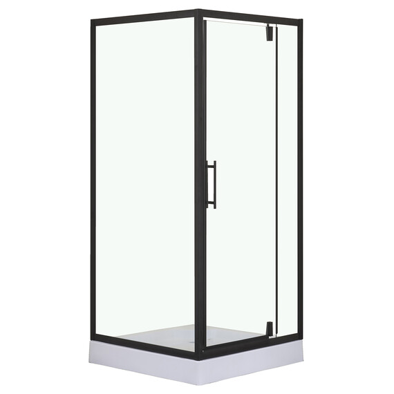 Душевое ограждение Loranto 90x90 см CS-604A 90, черный/прозрачное фото 