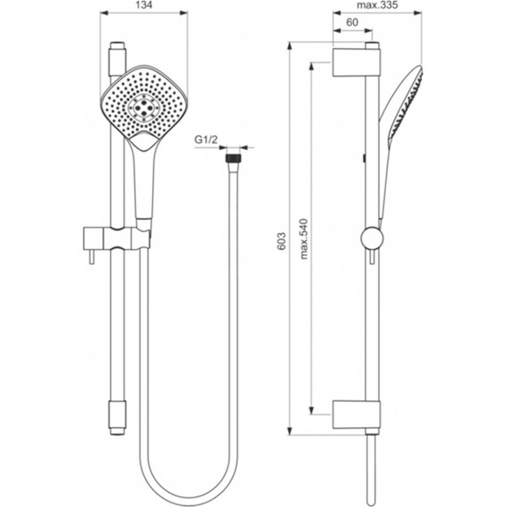 Душевой гарнитур Ideal Standard Idealrain Evo Jet B1762AA - 3 Душевой гарнитур Ideal Standard Idealrain Evo Jet B1762AA фото 3