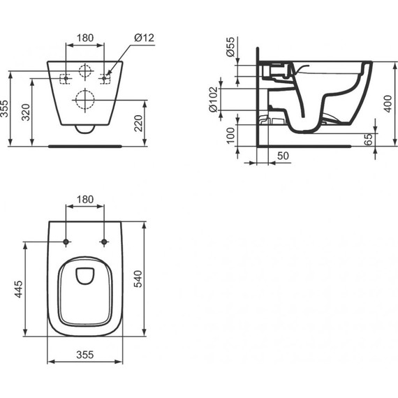 Инсталляция Ideal Standard Prosys 120 P с подвесным безободковым унитазом i.Life B IP001401 - 13 Инсталляция Ideal Standard Prosys 120 P с подвесным безободковым унитазом i.Life B IP001401 фото 13