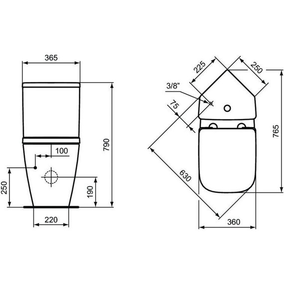 Унитаз-компакт угловой безободковый Ideal Standard i.Life S T459601 фото 9