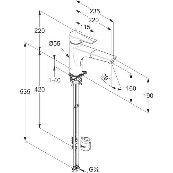 Смеситель для кухни Kludi Mix 329433975, черный матовый фото 2