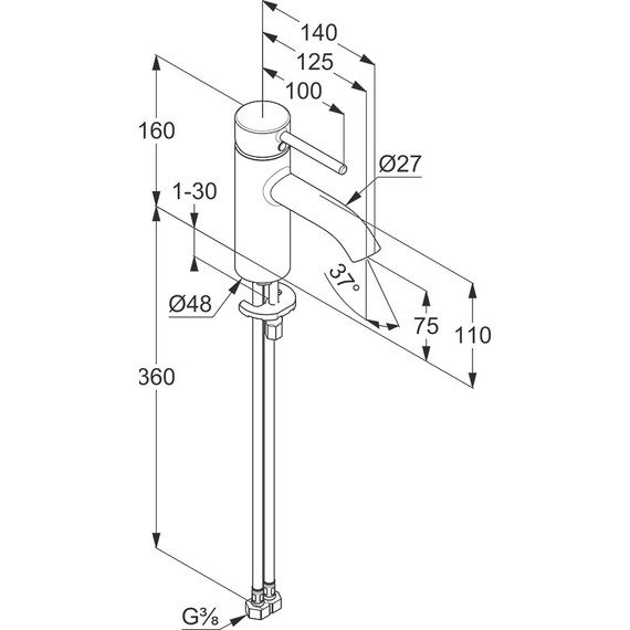 Смеситель для раковины Kludi Bozz 382720576 фото 3