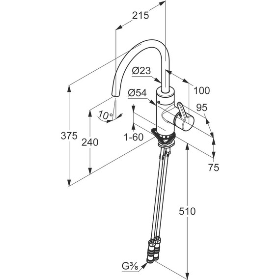 Смеситель для кухни сенсорный Kludi E-GO 422006675, черный матовый фото 3
