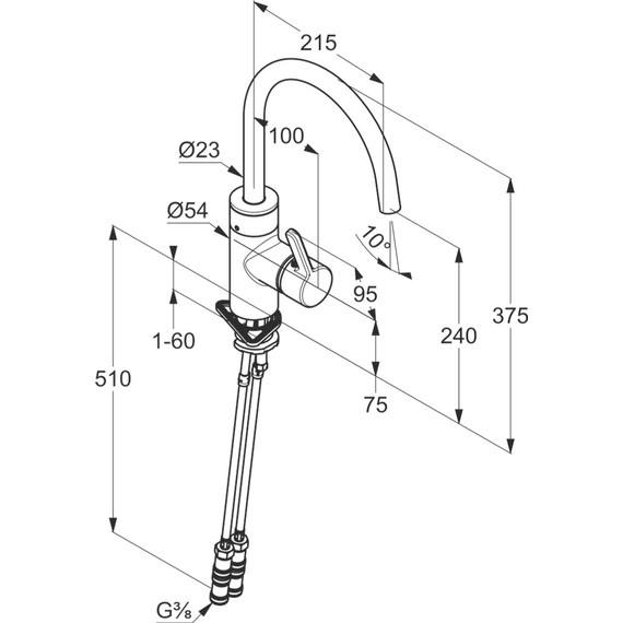 Смеситель для кухни сенсорный Kludi E-GO 422106675, черный матовый фото 3