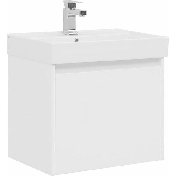Тумба подвесная с раковиной Aquanet Nova Lite 60 см 242574 (1 ящик) белый, Цвет фасада: белый фото 4
