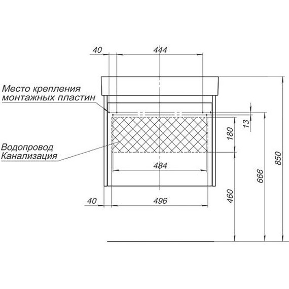 Тумба подвесная с раковиной Aquanet Nova Lite 60 см 242574 (1 ящик) белый, Цвет фасада: белый фото 9