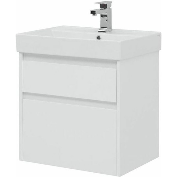 Тумба подвесная с раковиной Aquanet Nova Lite 60 см 242575 (2 ящика) белый, Цвет фасада: белый фото 6