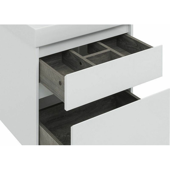 Тумба подвесная с раковиной Aquanet Nova Lite 60 см 242575 (2 ящика) белый, Цвет фасада: белый фото 10