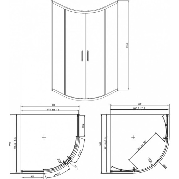 Душевое ограждение Azario Ostin 90x90 см AZ-121 S А, хром/прозрачное - 6 Душевое ограждение Azario Ostin 90x90 см AZ-121 S А, хром/прозрачное фото 6
