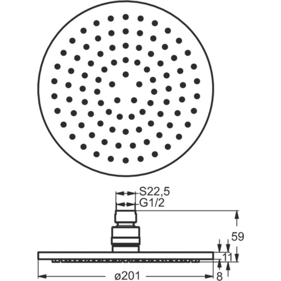 Верхний душ Ideal Standard Idealrain 200x200 мм B9442AA фото 3