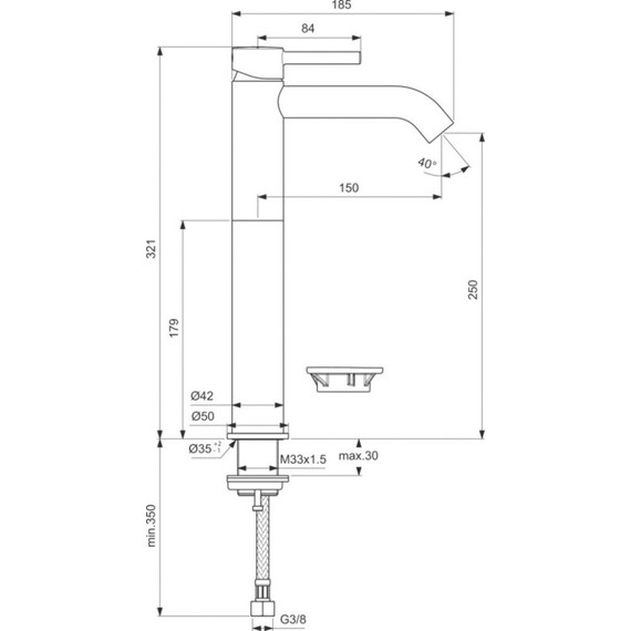 Смеситель для раковины высокий Ideal Standard Ceraline BC269AA фото 4