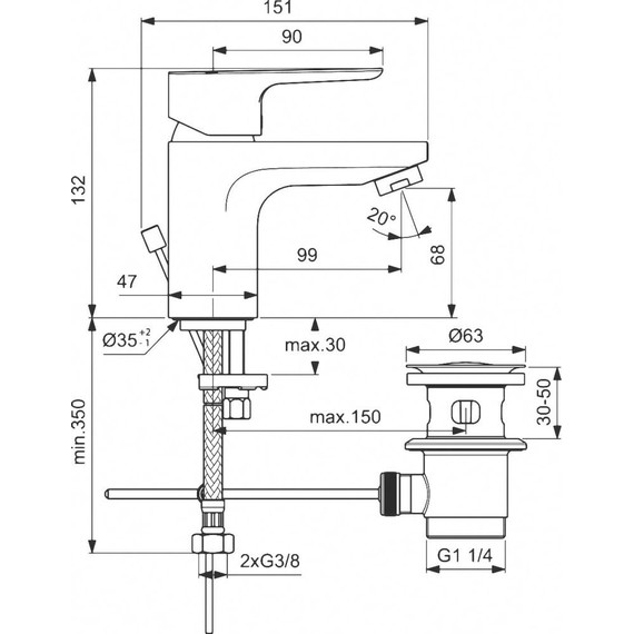 Смеситель для раковины Ideal Standard Ceraplan III BC559AA фото 4