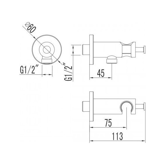 Шланговое подсоединение с держателем Lemark LM3785BL, черный - 2 Шланговое подсоединение с держателем Lemark LM3785BL, черный фото 2