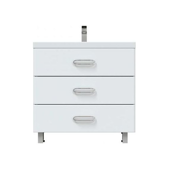 Тумба напольная с раковиной Mirsant Fuji 80 см с доводчиком, белый - 3 Тумба напольная с раковиной Mirsant Fuji 80 см с доводчиком, белый фото 3