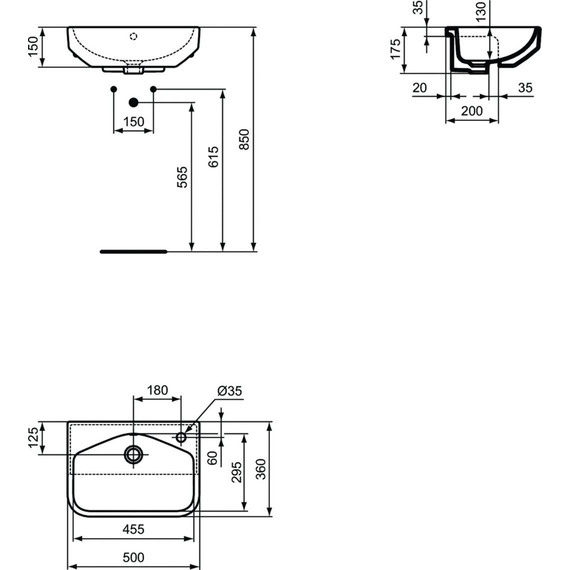 Раковина врезная на столешницу Ideal Standard i.Life S 50 см T458801 фото 20