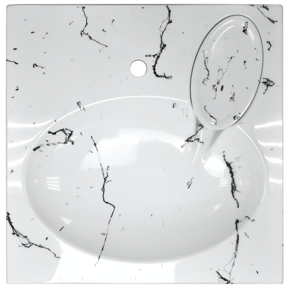 Раковина над стиральной машиной Azario Carmen 60 см CS00078503, белый мрамор фото 