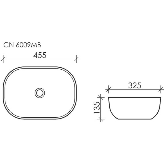 Раковина-чаша ceramicanova Element 45 см CN6009MB, черный матовый фото 10