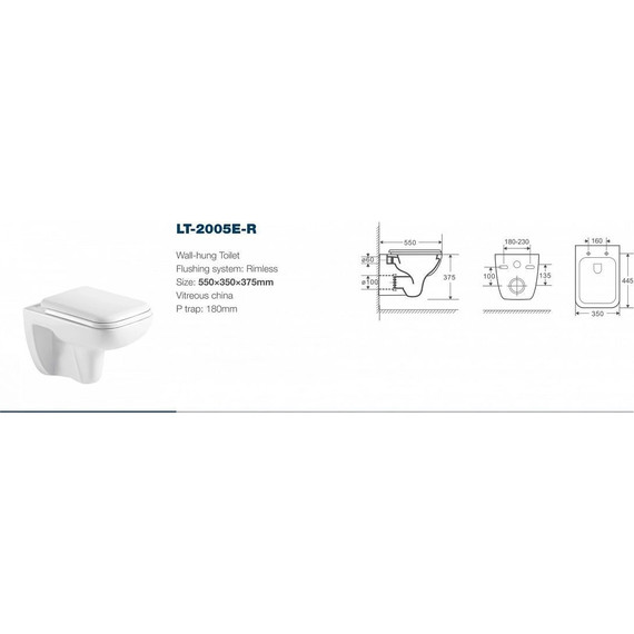 Инсталляция Cersanit Black с подвесным безободковым унитазом Azario Pavia 2005 фото 6