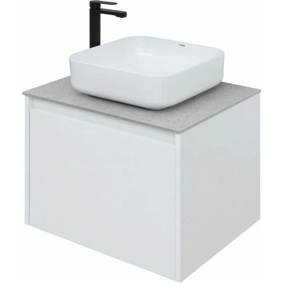 Тумба подвесная со столешницей Aquanet Nova Lite 60 см 242574 (1 ящик) белый, Цвет фасада: белый фото 
