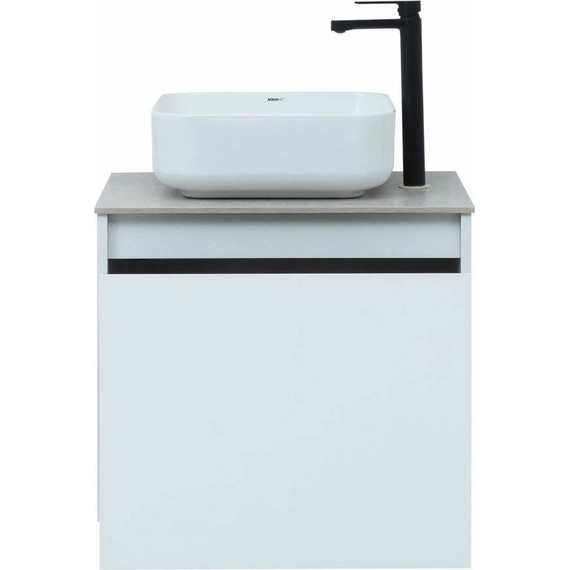 Тумба подвесная со столешницей Aquanet Nova Lite 60 см 242574 (1 ящик) белый, Цвет фасада: белый фото 6