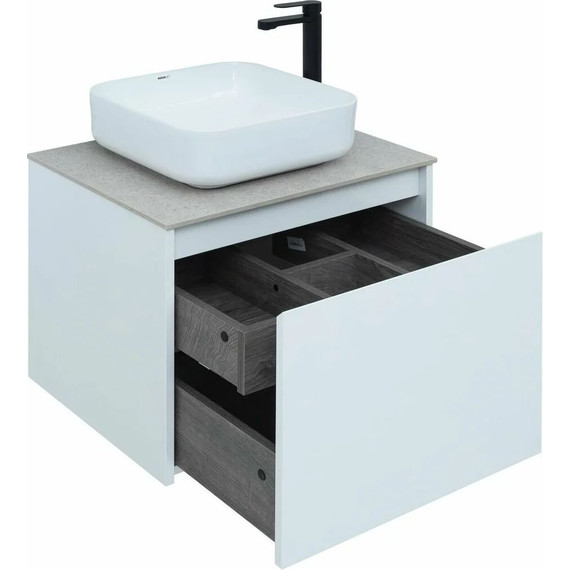 Тумба подвесная со столешницей Aquanet Nova Lite 60 см 242574 (1 ящик) белый, Цвет фасада: белый фото 9