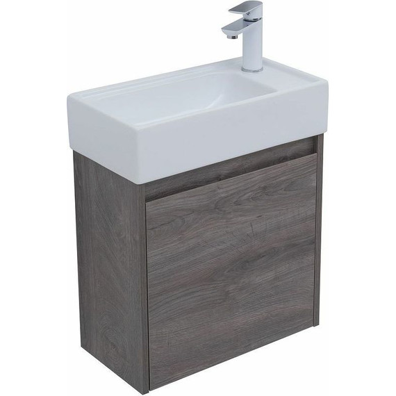 Тумба подвесная с раковиной Aquanet Nova Lite 50 см 298854 (1 дверца) дуб рошелье, Цвет фасада: дуб рошелье фото 5