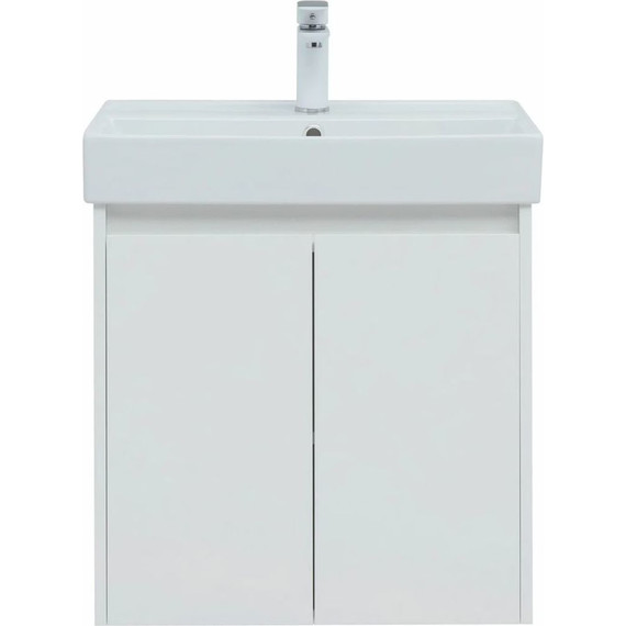 Тумба подвесная с раковиной Aquanet Nova Lite 60 см 298847 (2 дверцы) белый, Цвет фасада: белый фото 6