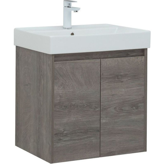 Тумба подвесная с раковиной Aquanet Nova Lite 60 см 298848 (2 дверцы) дуб рошелье, Цвет фасада: дуб рошелье фото 7