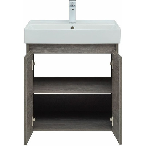 Тумба подвесная с раковиной Aquanet Nova Lite 60 см 298848 (2 дверцы) дуб рошелье, Цвет фасада: дуб рошелье фото 9