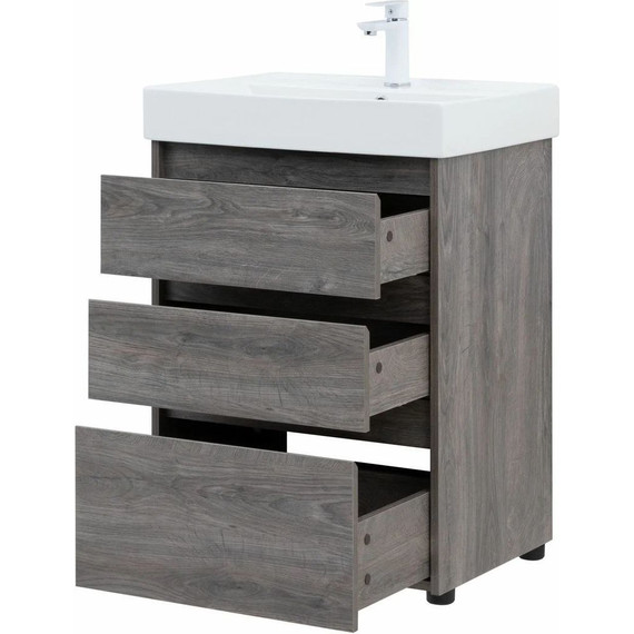 Тумба напольная с раковиной Aquanet Nova Lite 60 см 302470 (3 ящика) дуб рошелье, Цвет фасада: дуб рошелье - 6 Тумба напольная с раковиной Aquanet Nova Lite 60 см 302470 (3 ящика) дуб рошелье, Цвет фасада: дуб рошелье фото 6