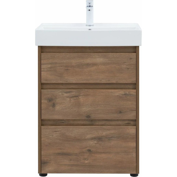 Тумба напольная с раковиной Aquanet Nova Lite 60 см 302471 (3 ящика) дуб рустикальный, Цвет фасада: тёмное дерево - 8 Тумба напольная с раковиной Aquanet Nova Lite 60 см 302471 (3 ящика) дуб рустикальный, Цвет фасада: тёмное дерево фото 8