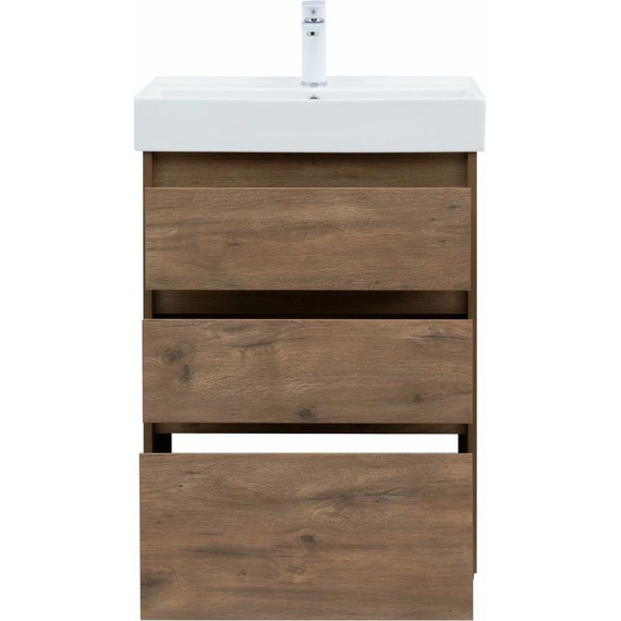 Тумба напольная с раковиной Aquanet Nova Lite 60 см 302471 (3 ящика) дуб рустикальный, Цвет фасада: тёмное дерево - 9 Тумба напольная с раковиной Aquanet Nova Lite 60 см 302471 (3 ящика) дуб рустикальный, Цвет фасада: тёмное дерево фото 9
