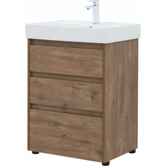 Тумба напольная с раковиной Aquanet Nova Lite 60 см 302471 (3 ящика) дуб рустикальный, Цвет фасада: тёмное дерево - 11 Тумба напольная с раковиной Aquanet Nova Lite 60 см 302471 (3 ящика) дуб рустикальный, Цвет фасада: тёмное дерево фото 11