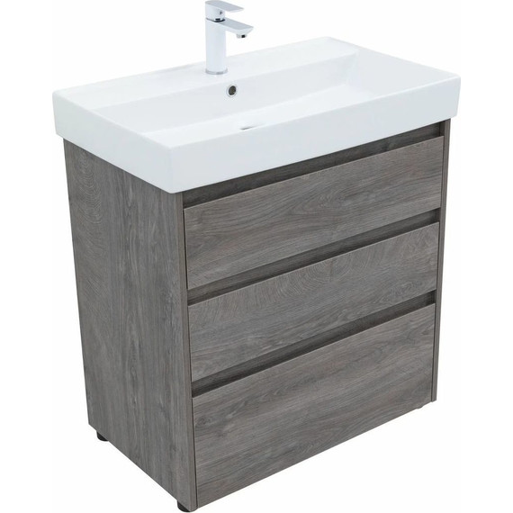 Тумба напольная с раковиной Aquanet Nova Lite 75 см 302473 (3 ящика) дуб рошелье, Цвет фасада: дуб рошелье - 5 Тумба напольная с раковиной Aquanet Nova Lite 75 см 302473 (3 ящика) дуб рошелье, Цвет фасада: дуб рошелье фото 5