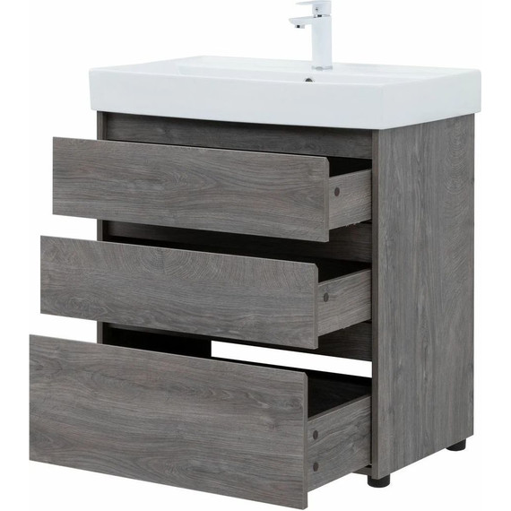 Тумба напольная с раковиной Aquanet Nova Lite 75 см 302473 (3 ящика) дуб рошелье, Цвет фасада: дуб рошелье - 10 Тумба напольная с раковиной Aquanet Nova Lite 75 см 302473 (3 ящика) дуб рошелье, Цвет фасада: дуб рошелье фото 10