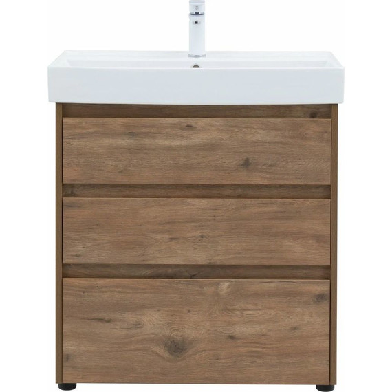 Тумба напольная с раковиной Aquanet Nova Lite 75 см 302474 (3 ящика) дуб рустикальный, Цвет фасада: тёмное дерево - 7 Тумба напольная с раковиной Aquanet Nova Lite 75 см 302474 (3 ящика) дуб рустикальный, Цвет фасада: тёмное дерево фото 7