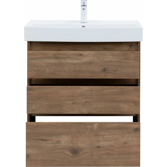 Тумба напольная с раковиной Aquanet Nova Lite 75 см 302474 (3 ящика) дуб рустикальный, Цвет фасада: тёмное дерево - 8 Тумба напольная с раковиной Aquanet Nova Lite 75 см 302474 (3 ящика) дуб рустикальный, Цвет фасада: тёмное дерево фото 8