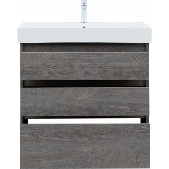 Тумба напольная с раковиной Aquanet Nova Lite 85 см 302476 (3 ящика) дуб рошелье, Цвет фасада: дуб рошелье фото 7